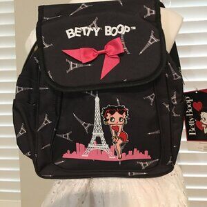 Betty Boop Paris Black Backpack = New Gorgeous Medium Size  BB1